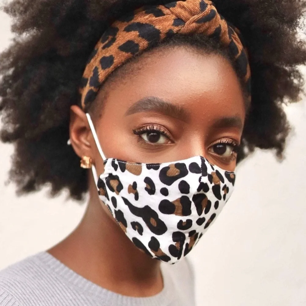 LELE SADOUGHI NWT AUTHENTIC GARNET; LEOPARD & BLACK STAMP PEARLS FACE MASKS